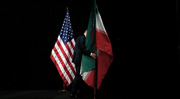 US-Iran flags